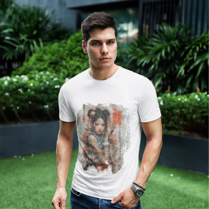 Eine faszinierende japanische Schönheit im Vintage T-Shirt