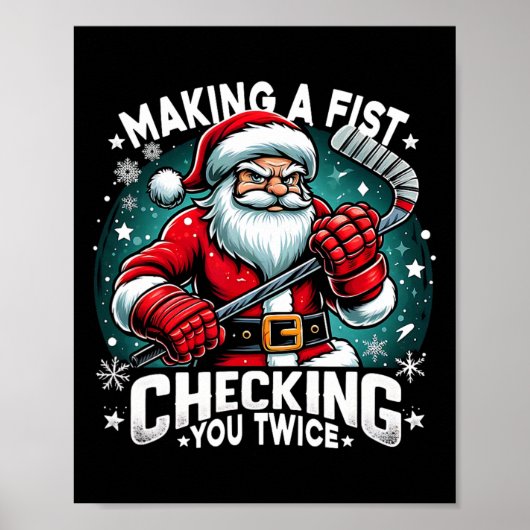 Eine Faust machen, zweimal überprüfen, Santa Xmas  Poster (Vorne)