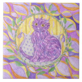 Eine Featherkatze Fliese