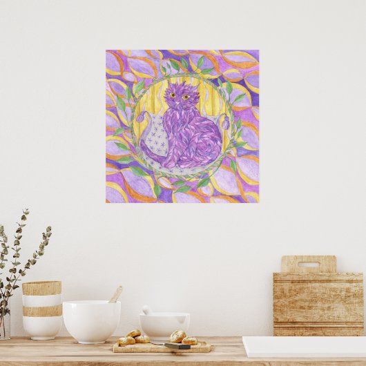 Eine Featherkatze Poster (Küche)