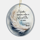 Eine Feder erscheint als Speicher Keramik Ornament (Links)