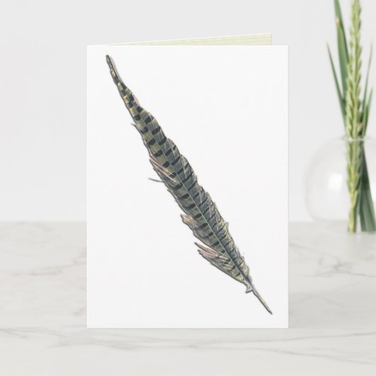 "eine Feder für Ihre Mütze." Grußkarte Dankeskarte (Vorderseite)