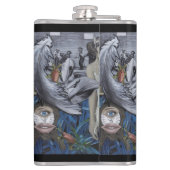 "Eine Feder und eine Skala-" Vinyl eingewickelte Flachmann (Rückseite)