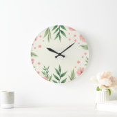 eine federnde Blume Große Wanduhr (Zuhause)