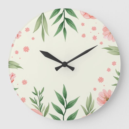 eine federnde, blumengemalte Uhr (Vorderseite)