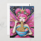 Eine Fee, die Ramen isst Postkarte (Vorne/Hinten)