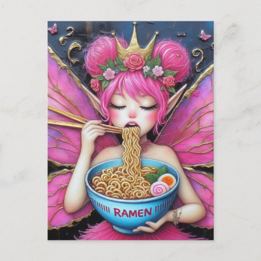 Eine Fee, die Ramen isst Postkarte (Vorderseite)