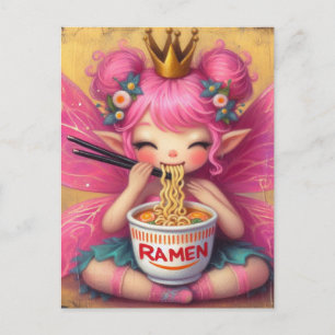 Eine Fee, die Ramen isst Postkarte