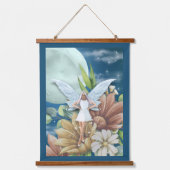 Eine Fee im Garten bei Nacht 26"x36" Wandteppich Mit Holzrahmen (Vorderseite)