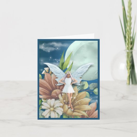 Eine Fee im Garten bei Nacht 4"x5,6" (Vorderseite)