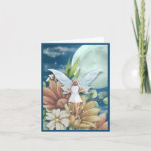 Eine Fee im Garten bei Nacht 4"x5,6"