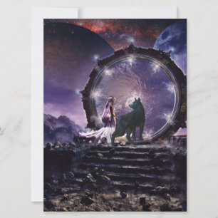 Eine Fee und ein dunkler Wolf Karte