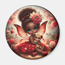 Eine Fee und ihr Lion Cub Red Magnet