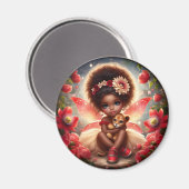 Eine Fee und ihr Lion Cub Red Magnet (Vorderseite/Rückseite)