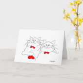 Eine fehlerhafte Valentinkarte Karte (Gelbe Blume)