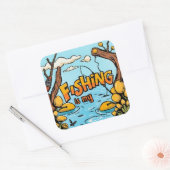 Eine Feier der Fischereileidenschaft Quadratischer Aufkleber (Umschlag)