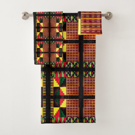 Eine Feier der Kwanzaa-Farben Badhandtuch Set (Insitu)