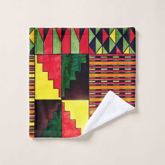 Eine Feier der Kwanzaa-Farben Badhandtuch Set (Waschlappen)
