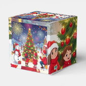 Eine Feier in Rot-Schrift: Weihnachten und N Geschenkschachtel (Rückseite)