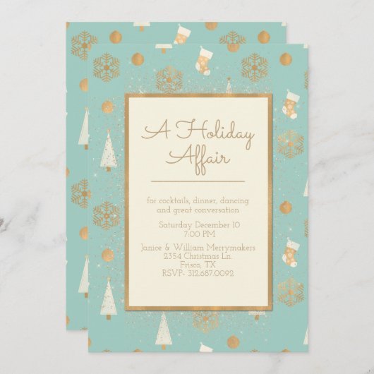 Eine Feiertags-Angelegenheits-Party Einladung (Vorne/Hinten)