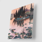 Eine feine Fahne von John Clymer Quadratische Wanduhr (Winkel)