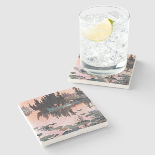 Eine feine Fahne von John Clymer Steinuntersetzer (Seitenansicht)