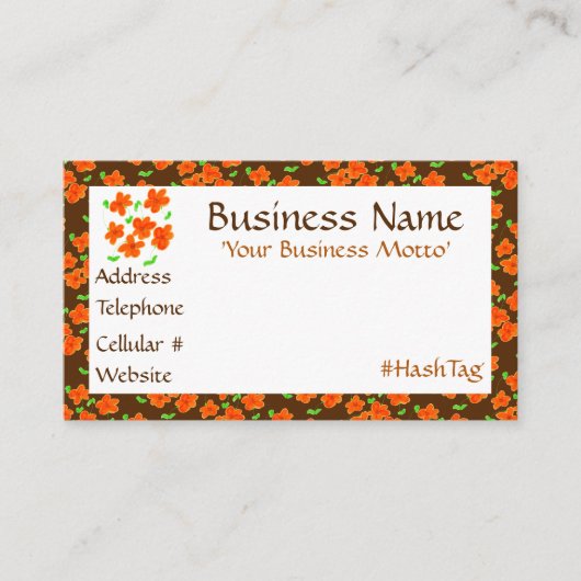 Eine feminine Visitenkarte in Orange Rabattkarte (Vorderseite)