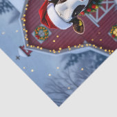 Eine festliche Kuh in der Weihnachtsmannmütze Weih Seidenpapier (Ausschnitt)