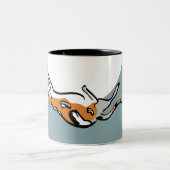 Eine fette Tricolor Funny Cat Zweifarbige Tasse (Mittel)