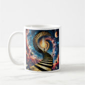 Eine Figur auf einer endlosen Treppe. Kaffeetasse (Links)