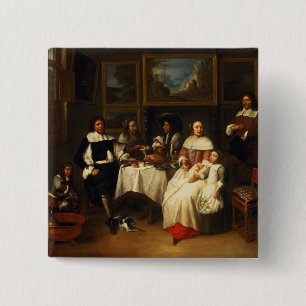 Eine flämische Familie am Abendessen Button