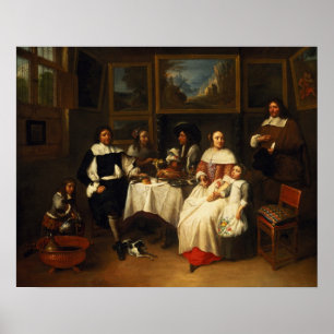 Eine flämische Familie am Abendessen Poster