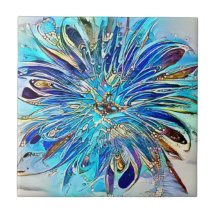 Eine Flasche Blauer Keramik