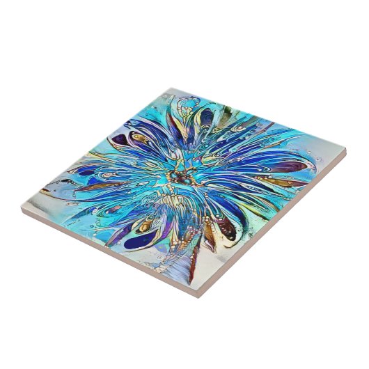 Eine Flasche Blauer Keramik Fliese (Seite)