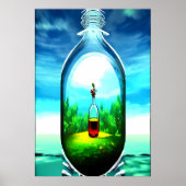 Eine Flasche in der Flasche | AI Art Poster (Vorne)