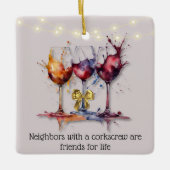 Eine Flasche Wein Keramikornament (Vorderseite)