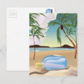 Eine Flaschenpost Postkarte (Vorne/Hinten)