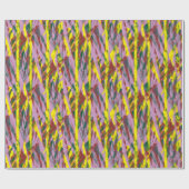 Eine flauschig graue Katze mit grünen Augen sitzt  Geschenkpapier (Flach)