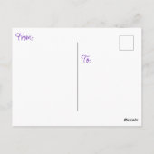 Eine flauschige, weiße Katzenklatsche auf der Fens Postkarte (Rückseite)