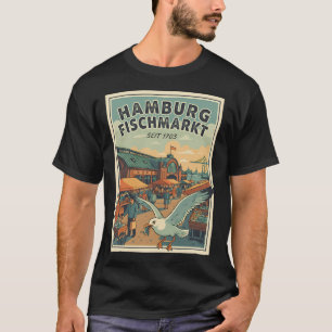 Eine Fliegenrute auf einer USA-Flagge T-Shirt