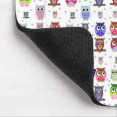 Eine Flock von Cartoon Owls Mouse Pad Mousepad (Ecke)