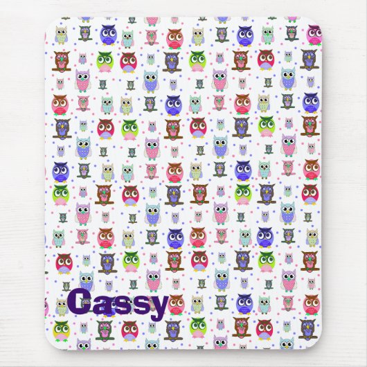 Eine Flock von Cartoon Owls Mouse Pad Mousepad (Vorne)