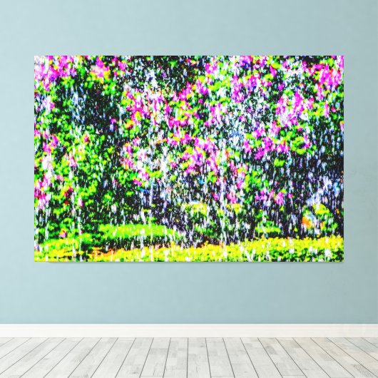 Eine florale Abstrakte Kunst von Lilaca und Wasser Leinwanddruck (Insitu (Holzboden))