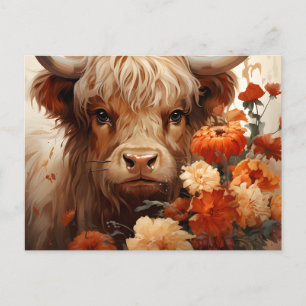 Eine Florale Highland-Kuh-Serie Design 1 Postkarte