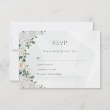 Eine florale Hochzeitskarte des RSVP
