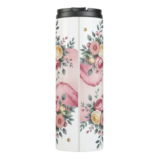 Eine florale Mama mit Rose grüßen Thermosbecher (Rückseite)