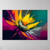 Eine florale Odyssee – Expressiver Blütenaufbruch Poster (Vorne)