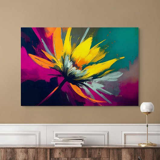 Eine florale Odyssee – Expressiver Blütenaufbruch Poster