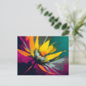Eine florale Odyssee – Expressiver Blütenaufbruch  Postkarte (Stehend Vorderseite)