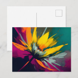Eine florale Odyssee – Expressiver Blütenaufbruch Postkarte